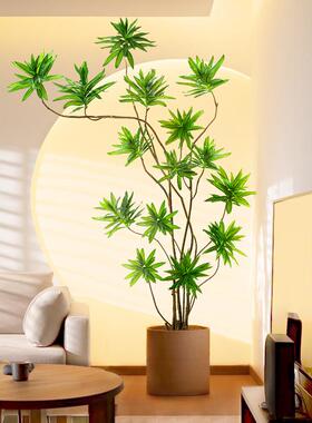 摆件家居饰品轻奢高档装饰彷真绿色植物百合竹客厅电视柜大型落地