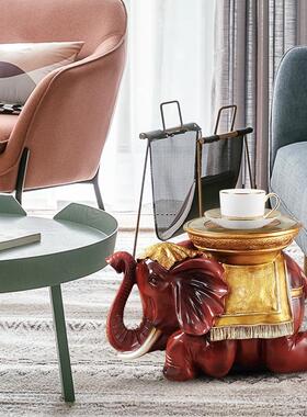 创意大象凳换鞋凳树脂摆件酒店客厅玄关进门口乔迁送礼新房装饰品