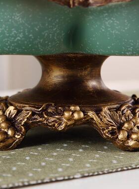 美式干几果盘家欧式客厅茶摆KDG件装饰品用带创意分格盖糖果盘