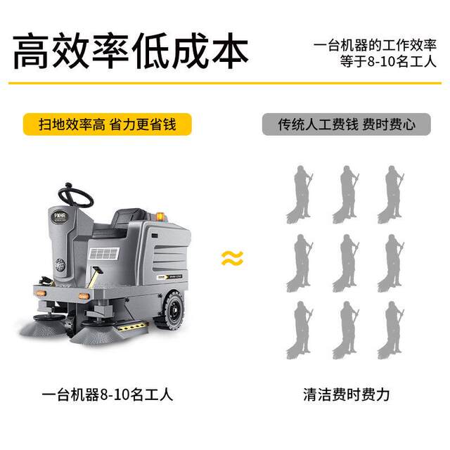 Boher 1280 Ride-on sweeper factory workshop property sweeper street industrial electric sweeper