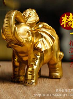 铜器铜象象吸水象大象宝象一对摆设金属工艺品