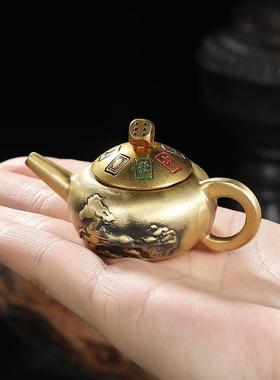 黄铜麻将麻将旋转创意装饰摆件