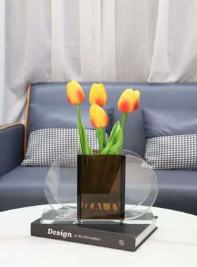 简约0126现代花花器桌装饰面品客厅透茶几样板插间玄关家居明花瓶