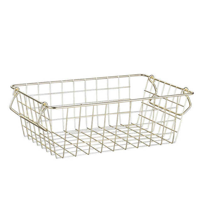 Japanese household storage basket Iron bathroom storage basket Kitchen wardrobe storage basket Desktop storage basket Wholesale