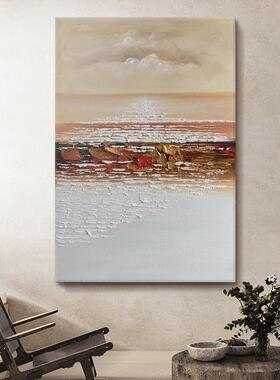 网红手厅肌理浪玄关大海海大芬村餐装画饰纯绘厅油简约抽象画挂客