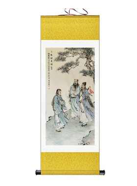 挂画装饰画吕洞宾财神祖师刘海卷轴权纯阳蟾客厅钟离正阳老祖画像
