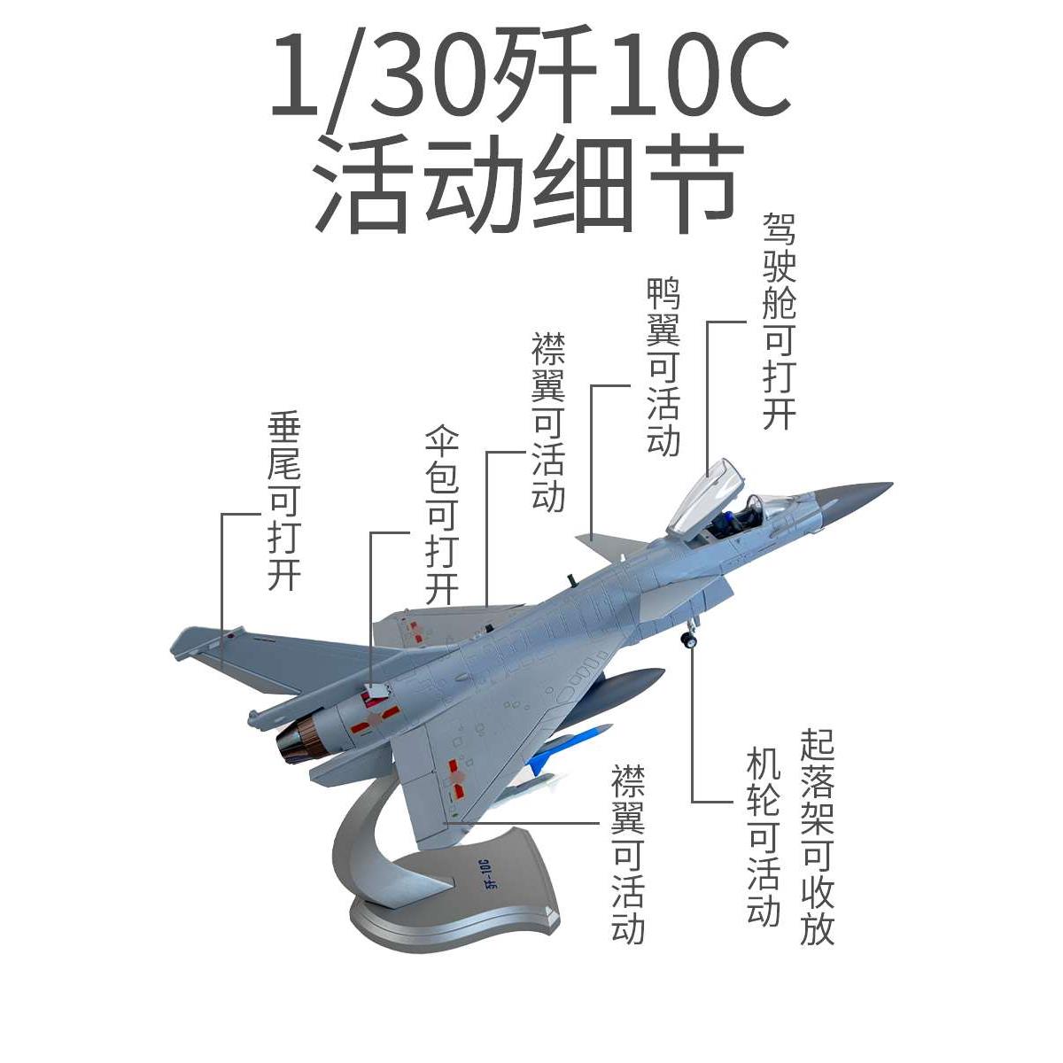 正品歼十C飞机模型 J10C/歼10C战斗机合金仿真摆件收藏送礼展示 1 - 图1