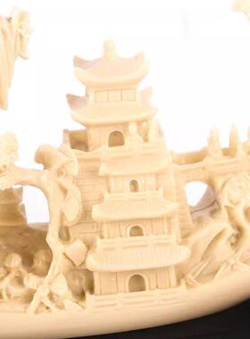 新中式家居装饰摆件树脂工艺品一帆风顺客厅开业礼品办公室桌摆件