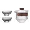 High-end fish glass bubble cup, portable travel tea set, one pot, two tall cups, quick cup, temperature-resistant tea cup, Kung Fu tea set