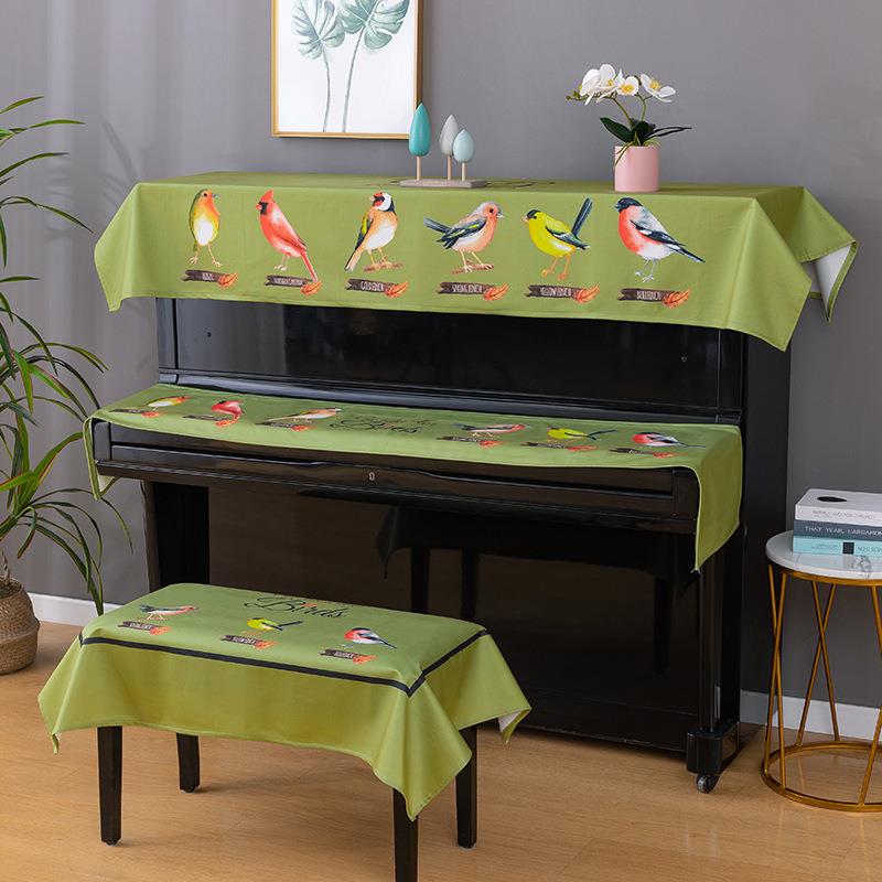 Factory direct selling piano cover three-piece set cover towel cover cloth printing boot without fabric Nordic modern simple stool cover