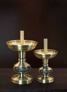 黄铜摆件荷花蜡烛蜡烛装饰摆件