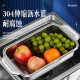 Frame stainless steel frame telescopic vegetable wash basket for household use multi-function sink vegetable basket kitchen drain storage