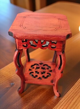 紫砂壶鸡翅海马红花底座装饰摆件