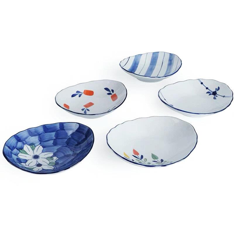 盘子创意个性陶瓷釉下彩家用日式餐具点心碟寿司盘饭盘深汤盘菜盘 - 图3