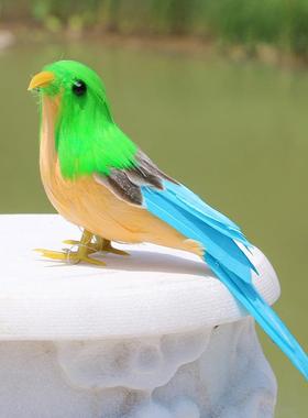 新品仿真羽毛小鸟摆件彩色假鸟家居创意装饰品麻雀鸟巢动物工艺品