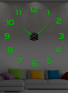 夜光立体数字挂钟创意家居产品客厅卧室装饰墙贴钟表diy clock钟