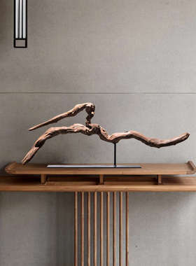 境泉新中式禅意天然珊瑚木艺术摆件民宿茶室酒店样板间玄关装饰品