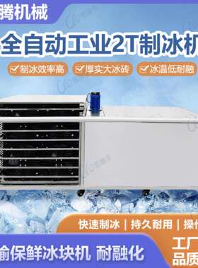 商用2吨产量大冰块制冰机车间降温隧道降温冰砖机足产直冷冰块机