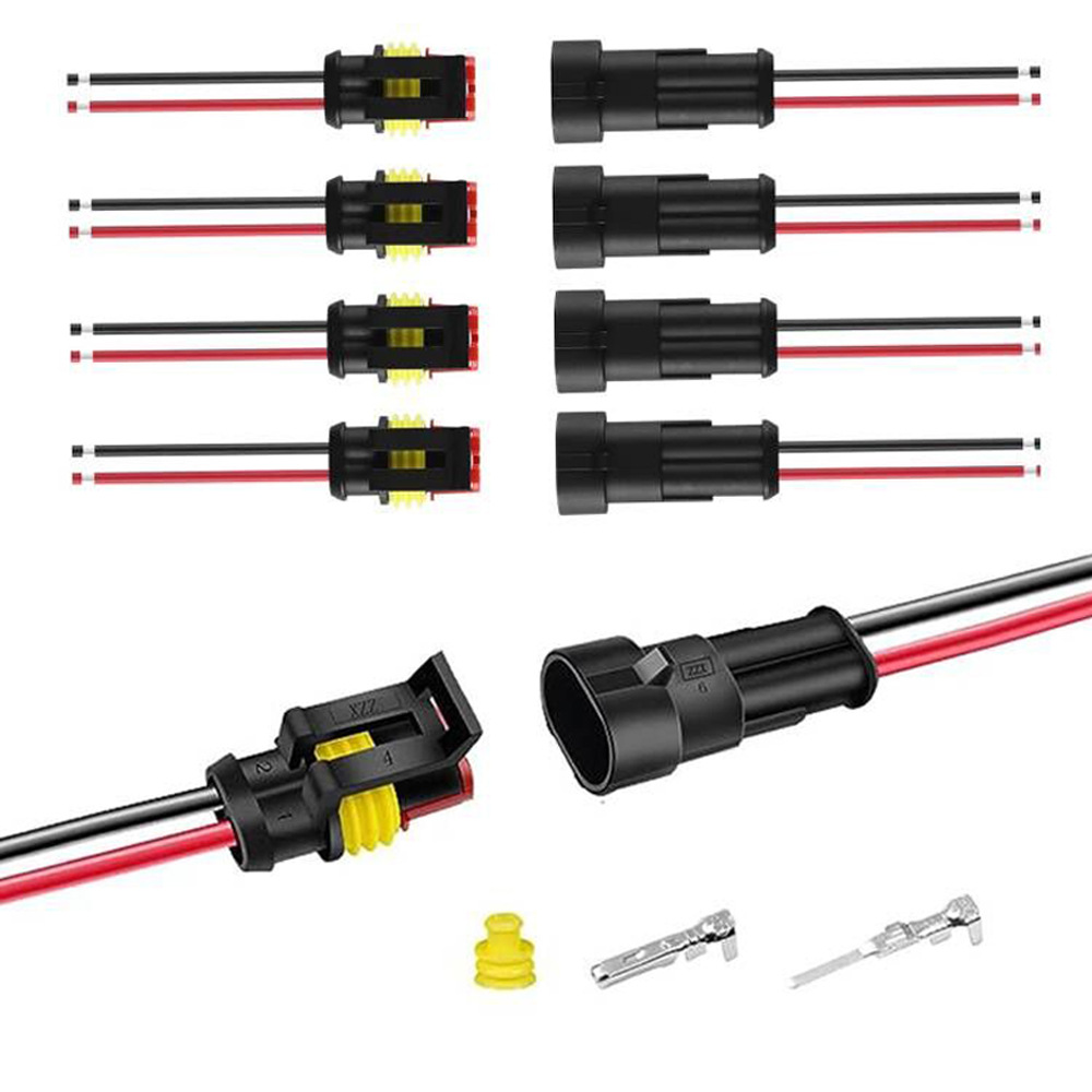 汽车连接器AMP系列1p2p3p4p5p6p公母对接接头线束插头防水接线束 - 图2