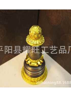 风格仿古纯铜莲花塔舍利塔嘎当塔 铜 7寸噶当塔 做工精美