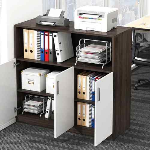 办公室件柜档案断资料柜易收纳置物柜文多功能储物柜木简BG0027质 - 图0