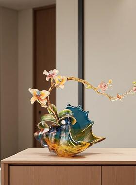轻奢珐瑯彩海螺摆件欧式现代电视柜酒柜创意高级感装饰品乔迁礼物