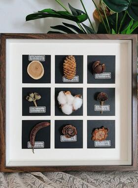 中空3/5CM相框九宫格手工diy干花植物果实标本展示框正方形画框