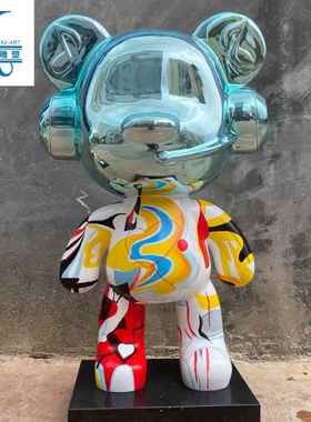 卡通大型雕塑样板间客厅落地彩绘太空人售楼处酒店大堂落地装饰品