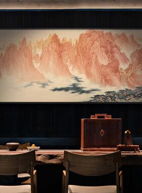 新中式档酒店山水装饰画茶室书房禅意挂画客厅沙发背景墙大气画