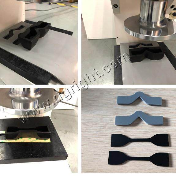 Pneumatic plastic cutting machine, rubber material thin RT-115 membrane dumbbell leather tensile test sample fully automatic