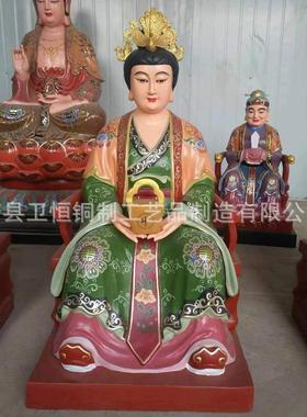铸铜三宵娘娘神像雕塑寺庙供奉玻璃钢纯铜三宵娘娘铜佛像家用摆件