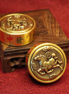 全黄铜小茶壶创意模型桌面摆件中式迷你茶壶手把件书房复古小玩意