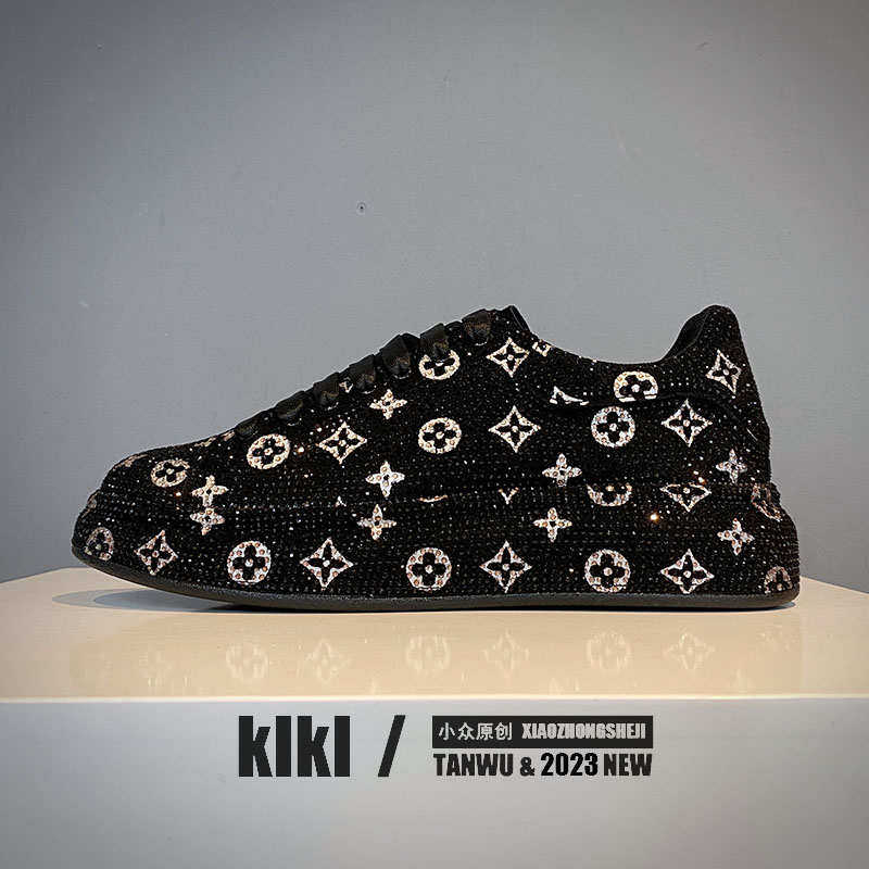 日系时装男鞋老爹鞋帅气炸街满钻印花鞋青年夜店小伙理发师增高鞋,淘宝优惠券,粉丝福利购,淘宝优惠卷