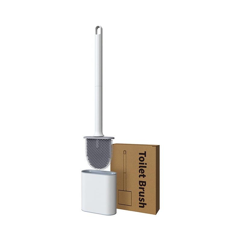 Cross-border new soft plastic toilet brush with base bathroom no dead corner cleaning brush wall hanging no punching toilet brush