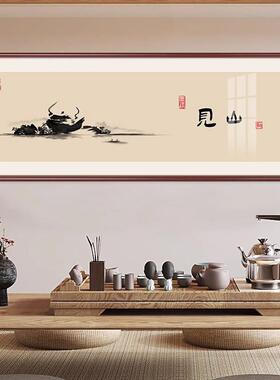 喜字画茶室挂画装客厅-实新中式客厅沙发意背景墙饰画花鸟禅办公