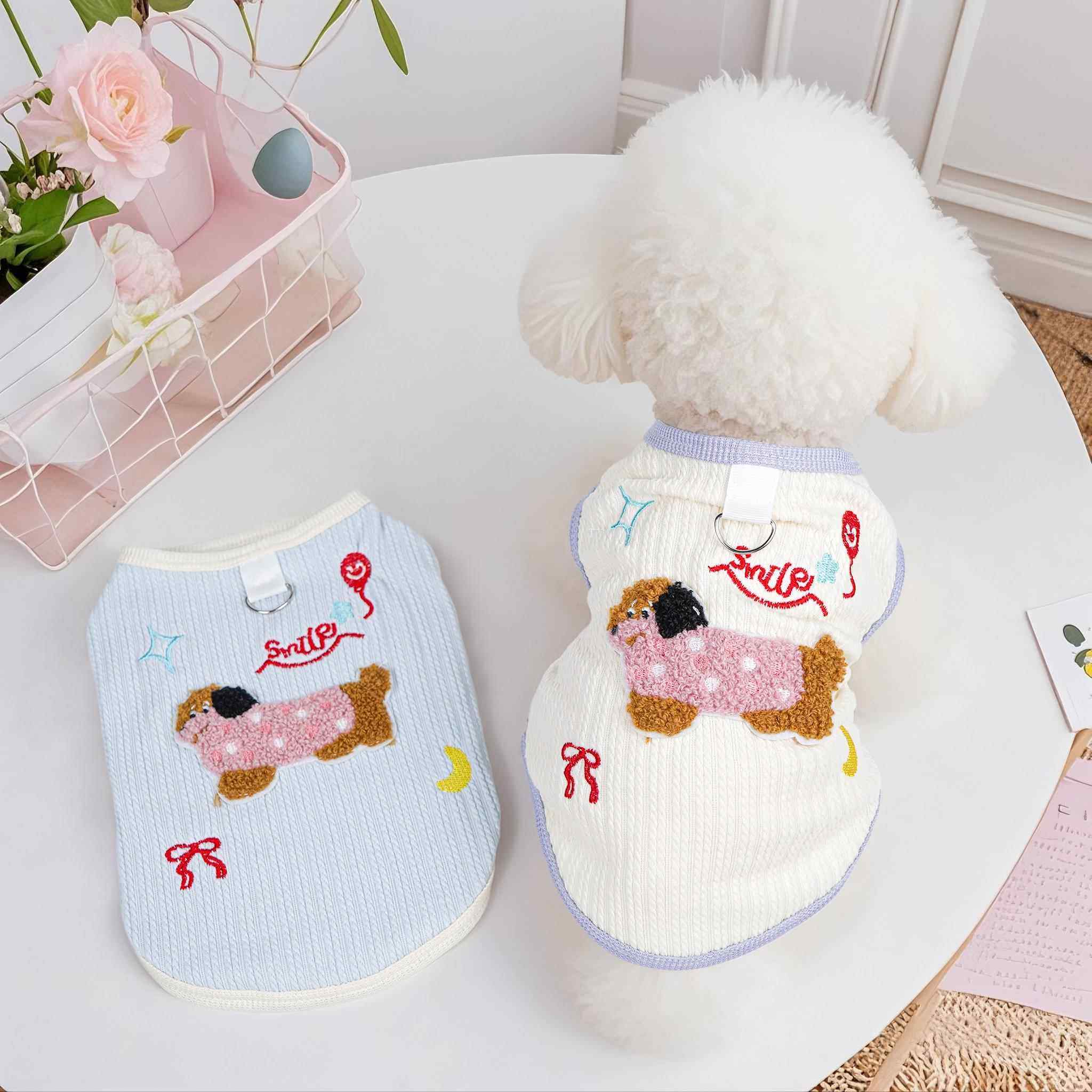 狗狗衣服薄款防掉毛小型犬春夏季新款可牵引宠物小狗背心可爱透气,淘宝优惠券,粉丝福利购,淘宝优惠卷