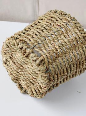 厂家圆柱形草编花盆藤编花篮绿萝多肉盆栽花盆绿植装饰花篮编织篮
