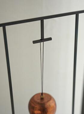 五际手作手工锤纹黄铜铃铛铁艺摆件中式风铃装饰家居茶室摆件装饰