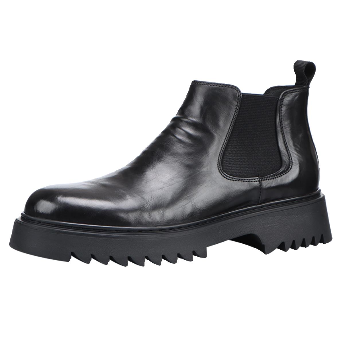 Authentic men's Chelsea boots men's genuine leather thick-soled British-style high-top leather shoes men's 202 models 3 new layers of cowhide