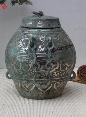 盥缶 仿古青铜器罐子栾书缶摆件蔡侯铜缶水器乐器博古架装饰品