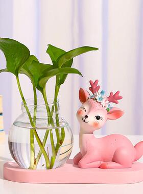 可爱鹿小摆件创意家居客厅电视酒柜玄关轻奢现代办公室工艺装饰品