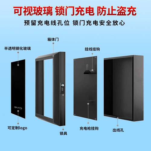 厂家直发新能源直流充电桩配电箱钢化玻璃款立柱壁挂式设备箱户外 - 图0
