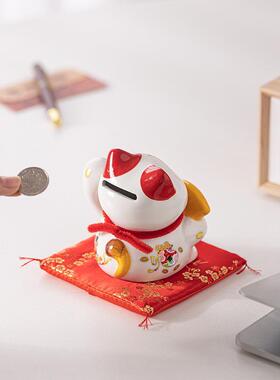 招财猫小号摆件存钱罐店铺开摆件陶创58767意艺礼品家业居饰品瓷