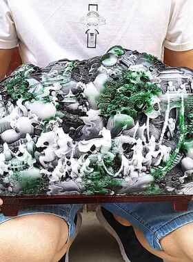 古玩仿寿山石雕芙蓉石风水玄关摆件奇石观赏石空城计