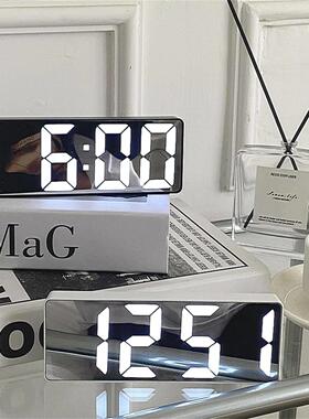 Mirror Digital Alarm Clock Table CSnooze Night LED Clocks