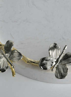 北欧简约风大理石托盘展示盘浴室洗手台轻奢收纳盘圆形置物盘子