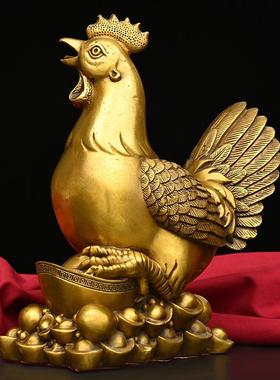 黄铜元宝鸡摆件黄铜公鸡家居客厅办公室电视柜现代简约工艺品