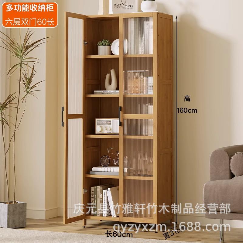 书柜物玻璃门柜奢收纳储物柜书架北欧落地组合展示现代置柜书橱轻 - 图2