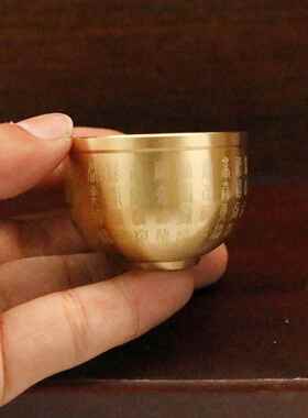黄铜迷你百福杯百福缸摆件聚宝盆铜摆件沙金小元宝聚宝盆礼品