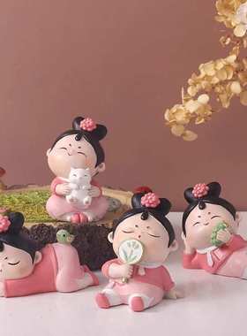 故宫玩偶格格摆件可爱国风女生装饰创意桌面小摆件北京文创纪念品